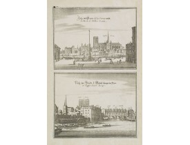 MERIAN, C. -  Prosp. dess Platzes de la Greve, undt der Kirche de Nostre Dame/ Prosp. Der Brücke S. Michel, sampt de... Gassen Sanct Louÿs. [ Notre Dame. Pont St. Michel ].